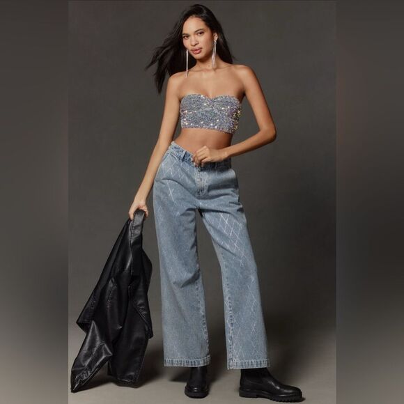 Anthropologie NWT The Eve Sequin Bralette: Bandeau Edition - S - Picture 4 of 7